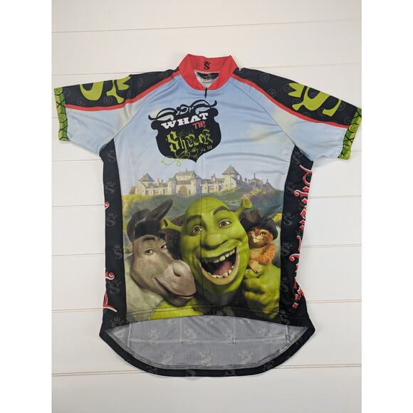 SHREK Cycling Jersey Unisex Large Canari RARE All Over Graphic Biking Donkey - Picture 1 of 11